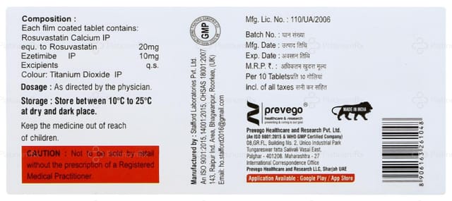 Rovasday EZ 20/10mg Tablet 10s