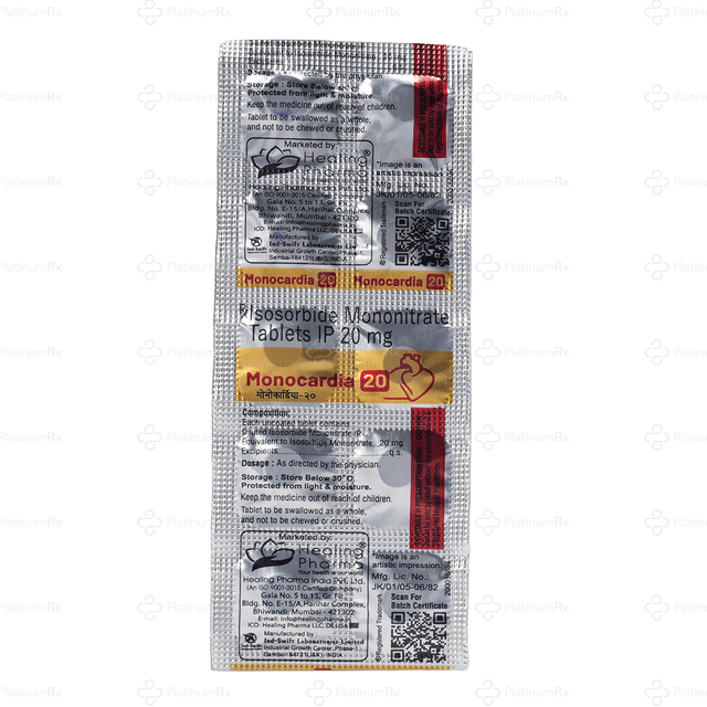 Monocardia 20mg Tablet 10s