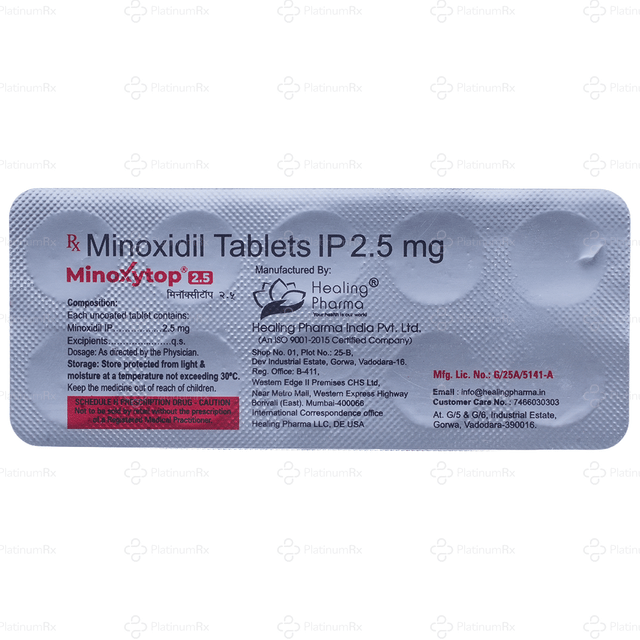 Minoxytop 2.5mg Tablet 10s