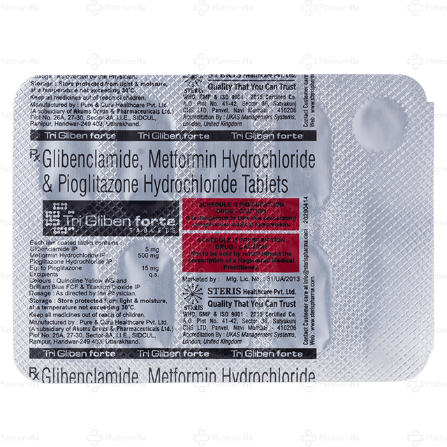 Tri Gliben Forte 5/500/15mg Tablet 10s