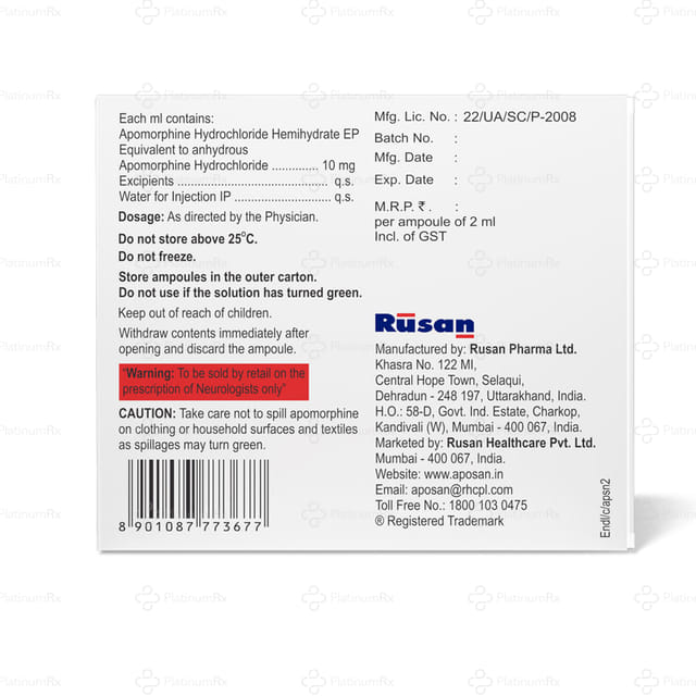 Aposan 10mg Injection 5X2ml