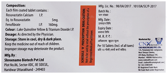 LipStable F 160/5mg Tablet 10s