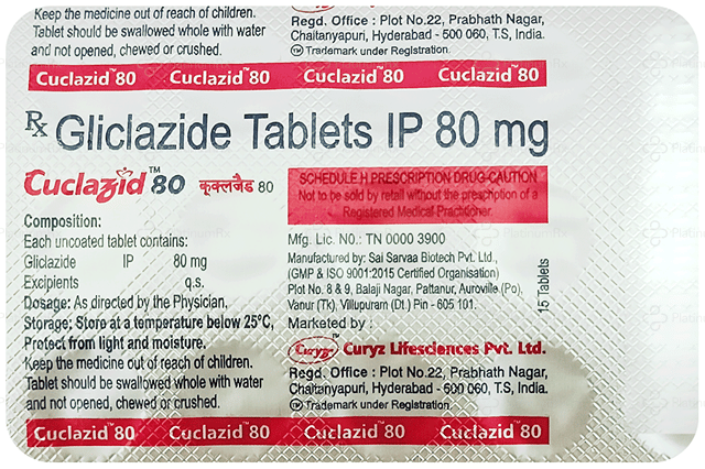 Cuclazid 80mg Tablet 15s