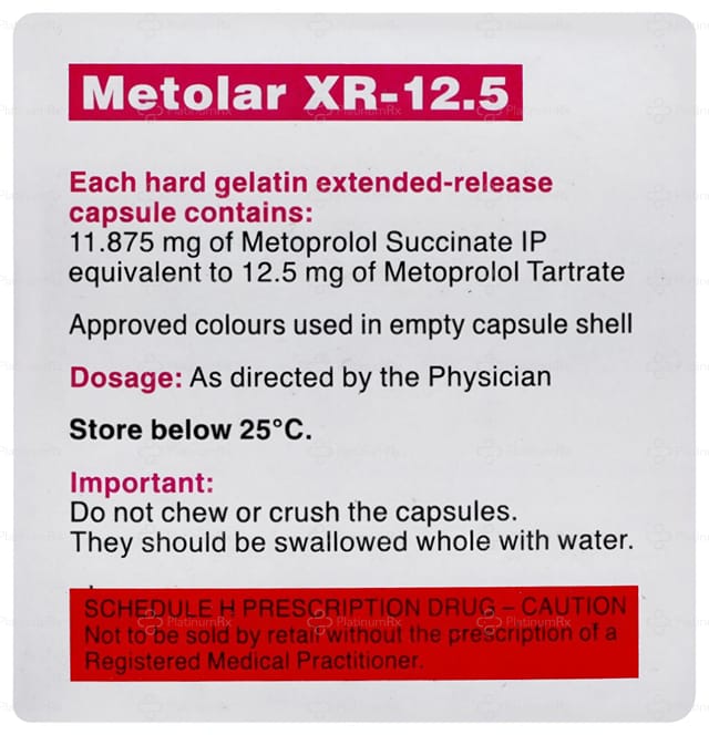 Metolar XR 12.5mg Capsule ER15s