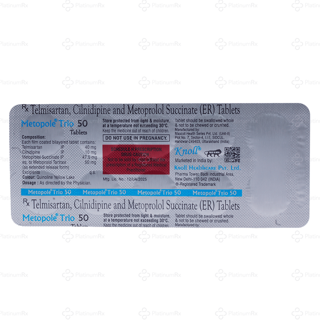 Metopole Trio 10/50/40mg Tablet ER 10s