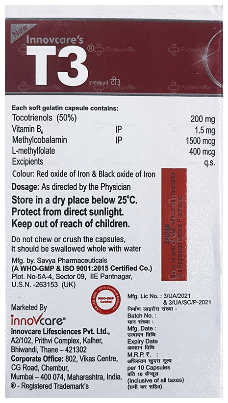 New Innovcares T3 Capsule 10s