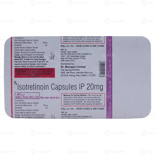 Skin Fine ISO 20mg Capsule 10s