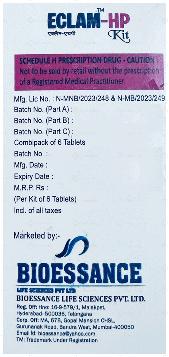 Eclam HP 750/500/40mg Tablet 6s