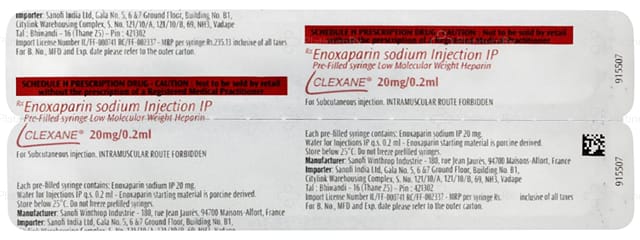 Clexane 20mg Injection 0.2ml