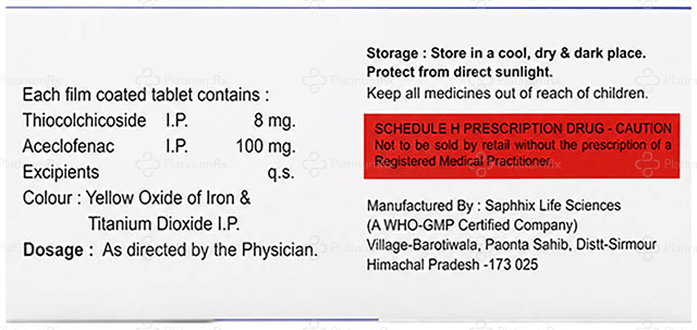 Cubinac T 100/8mg Tablet 10s