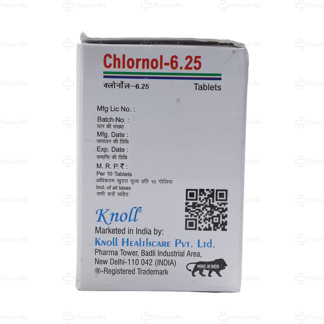 Chlornol 6.25mg Tablet 10s