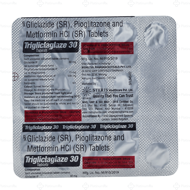 Trigliclaglaze 30/15/500mg Tablet 15s