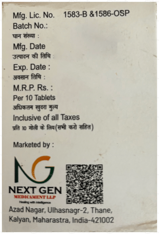 Paragen SP 100/325/15mg Tablet 10s