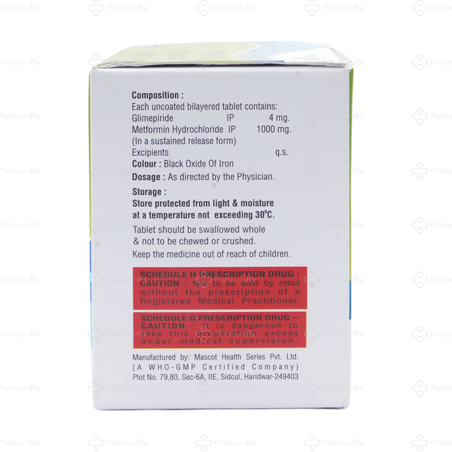 Glidum MF 4/1000mg Tablet SR 10s