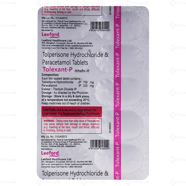 Tolexant P 150/325mg Tablet 10s