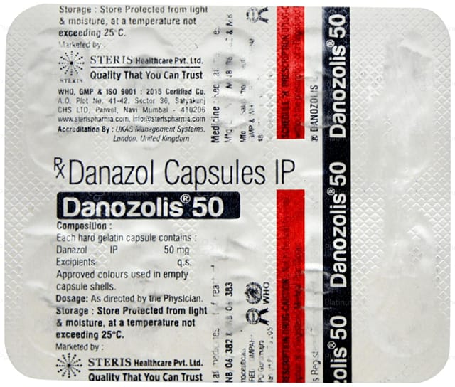 Danozolis 50mg Capsule 10s