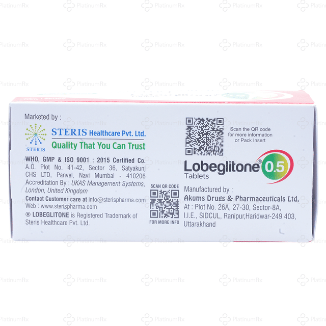 Lobeglitone 0.5mg Tablet 10s