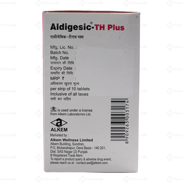 Aldigesic TH Plus 100/4mg Tablet 10s