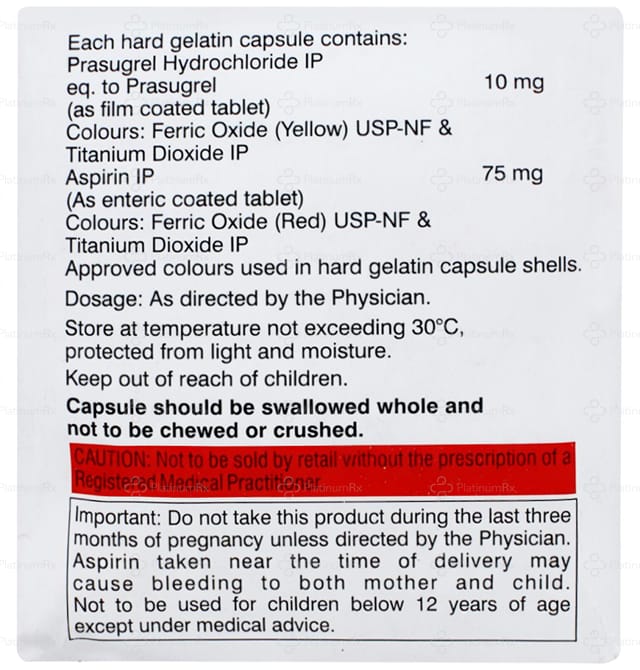 Prasita A 10/75mg Capsule 10s