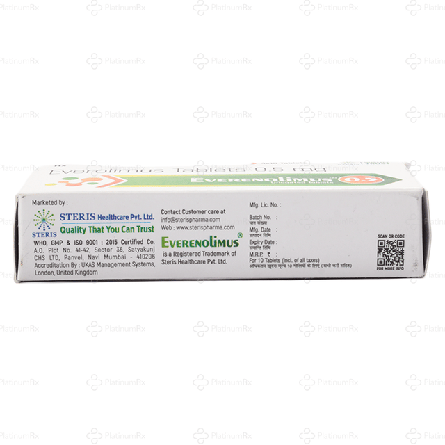 Everenolimus 0.5mg Tablet 10s