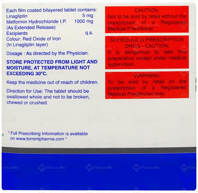 Linaxa M 1000mg/5mg Tablet XR 10s