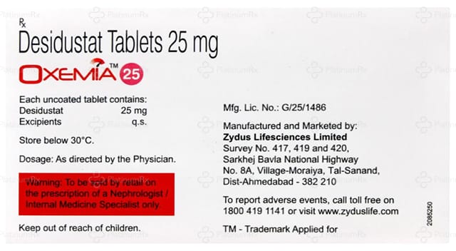 Oxemia 25mg Tablet 6s