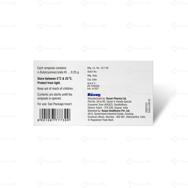 Cutseal Sterile Tissue Adhesive Ampoule 0.25ml