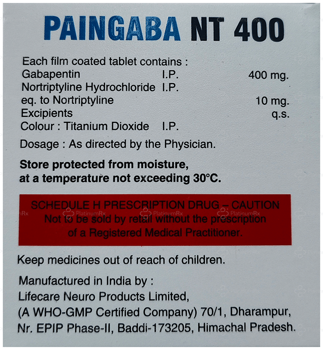 Paingaba NT 400/10mg Tablet 10s
