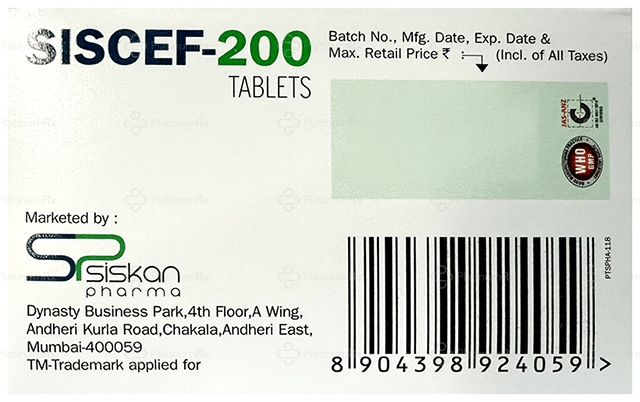 Siscef 200mg Tablet 10s