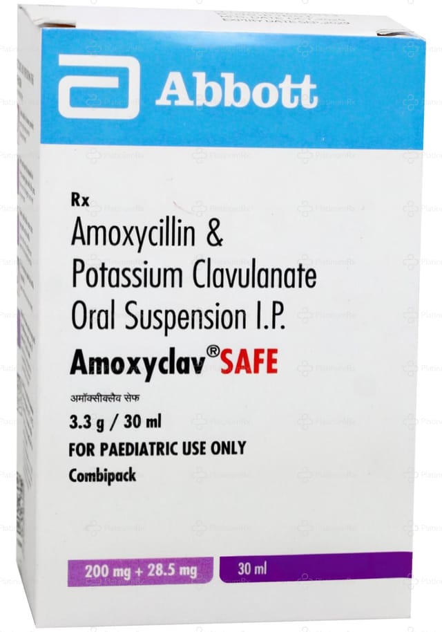 Amoxyclav Safe 200/28.5mg Suspension 30ml