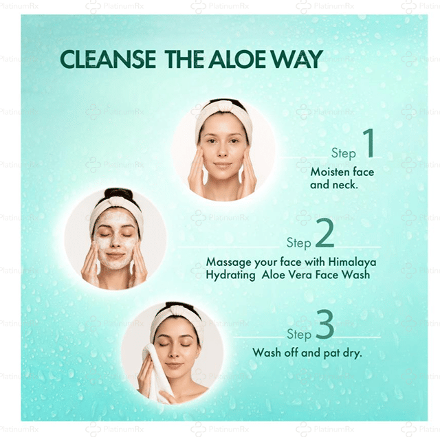 Himalaya Moisturizing Aloe Vera Face Wash with Cucumber Extract Softens & Cools Dry Skin 100 ml