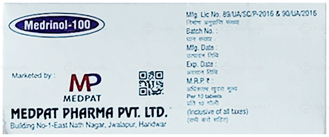 Medrinol 100mg Tablet 10s