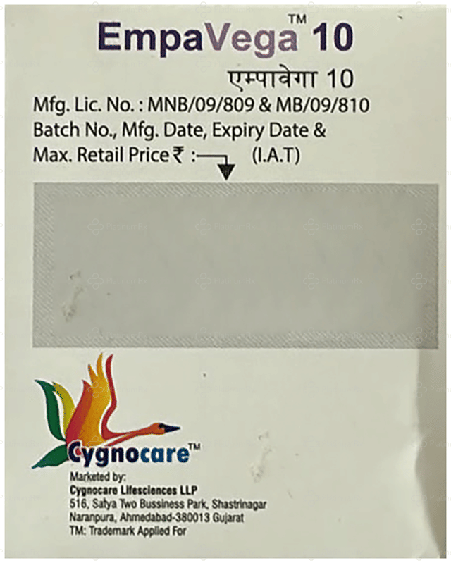EmpaVega 10mg Tablet 10s