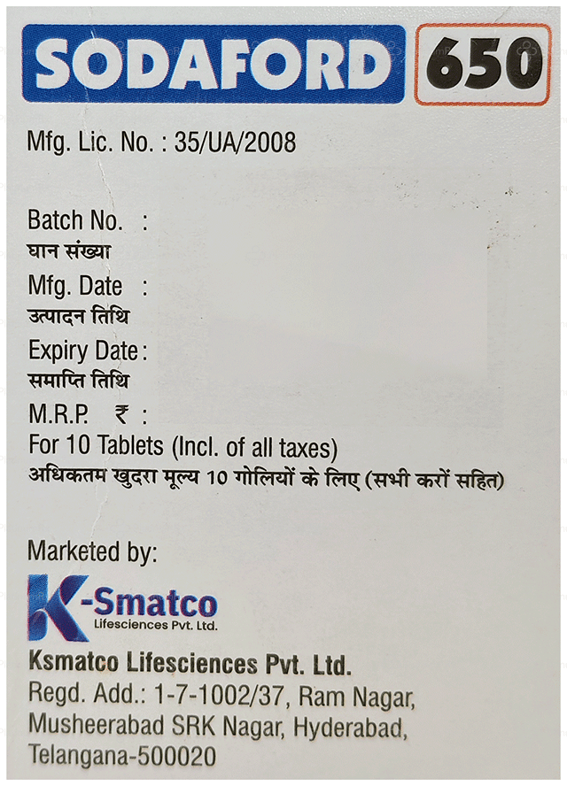 Sodaford 650mg Tablet 10s