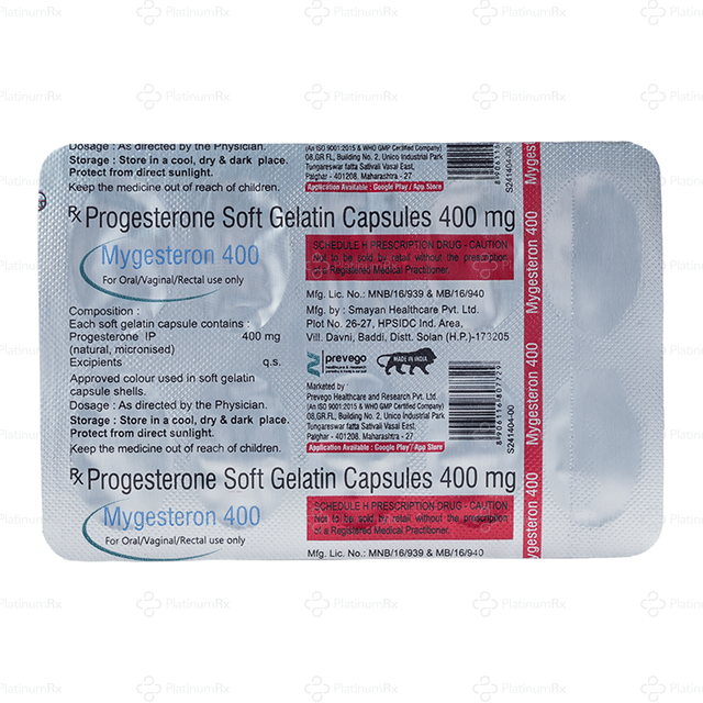 Mygesteron 400mg Capsule 10s