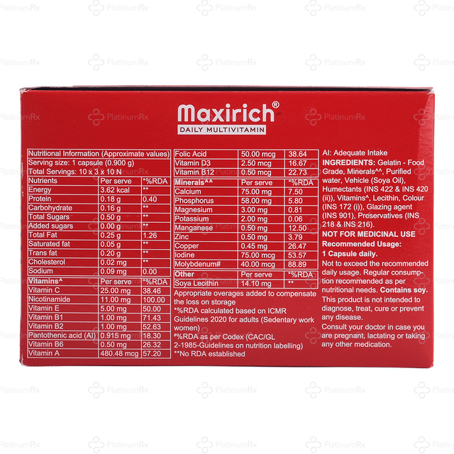 Maxirich Daily Multivitamin Capsule 10s