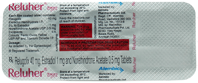 Reluher 1/0.5/40mg Tablet 10s