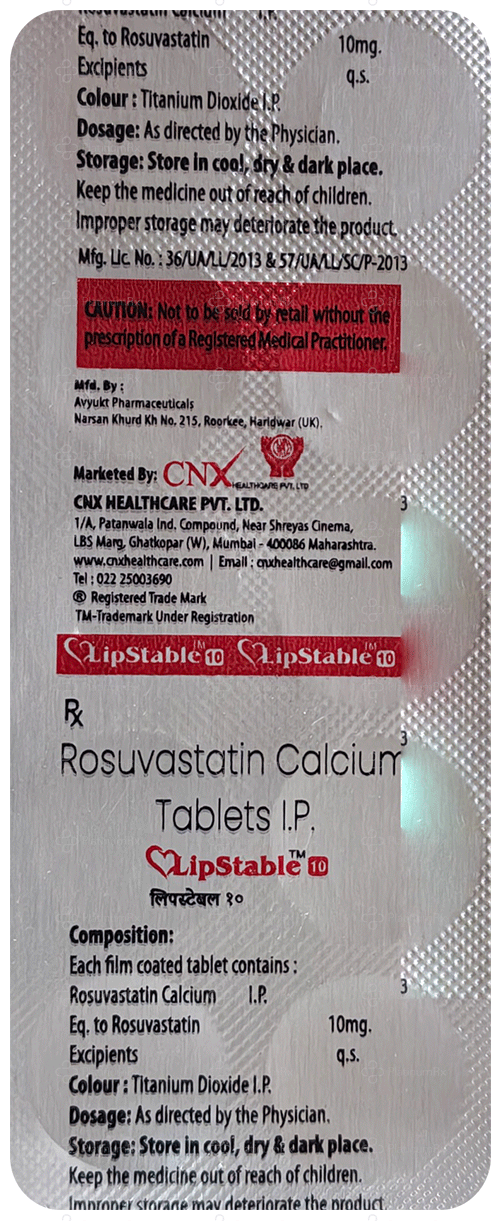 LipStable 10mg Tablet 10s