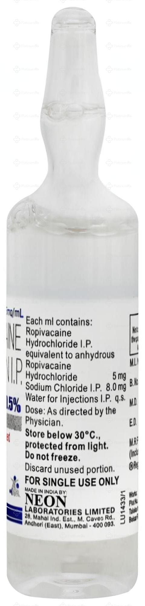 Ropin 0.50% Injection 20ml