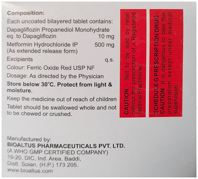 Dapakrez M 10/500mg Tablet ER 10s