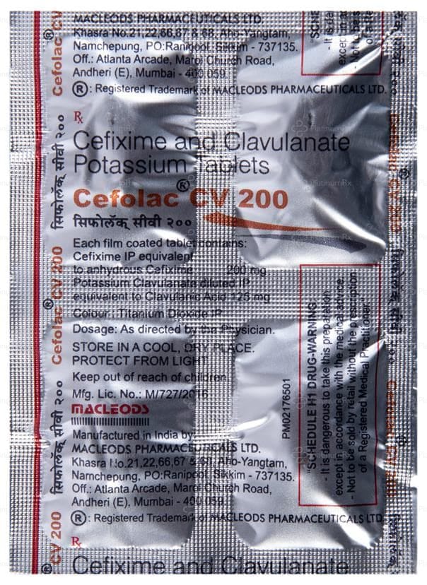 Cefolac CV 200/125mg Tablet 4s