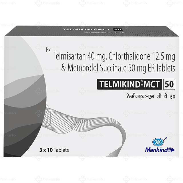 Telmikind MCT 50/40/12.5mg Tablet ER 10s