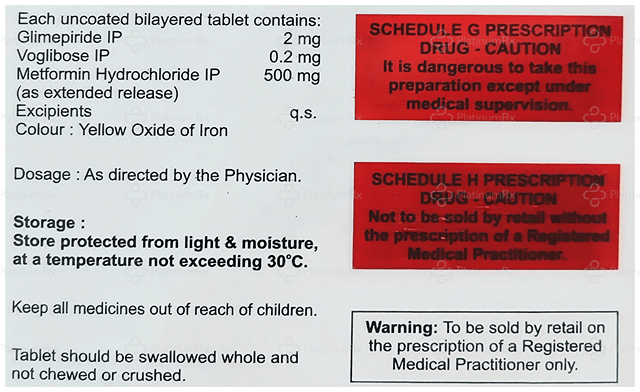 Glyris MV 2/500/0.2mg Tablet ER 10s
