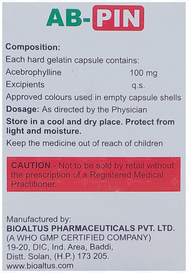 AB Pin 100mg Capsule 10s