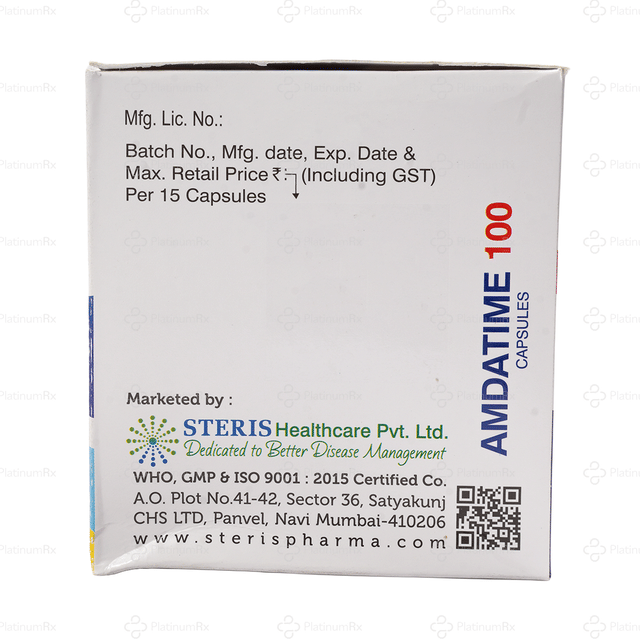 Amdatime 100mg Capsule 15s (Steris)