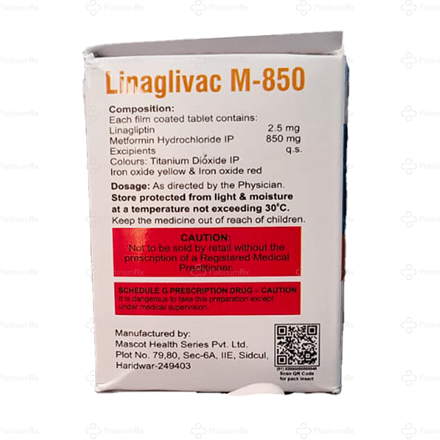 Linaglivac M 850/2.5mg Tablet 10s
