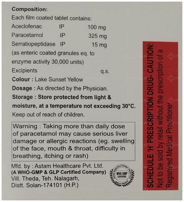 Celomol SP 100/325/15mg Tablet 10s