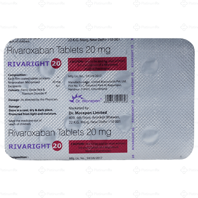 Rivaright 20mg Tablet 14s
