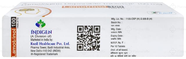 Lamotrinol 100mg Tablet 10s
