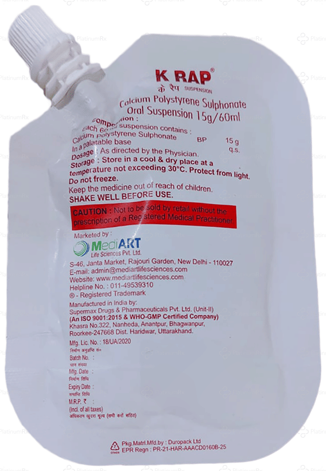 K Rap 15gm Sugar Free Oral Suspension 60ml